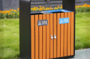 戶外園林鋼木分類垃圾桶融合功能美學與環保使命的公共設施