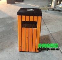 室內(nèi)經(jīng)典方形鋼木垃圾桶