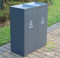 室內搖蓋式不銹鋼分類垃圾桶