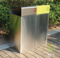 戶外不銹鋼雙分類垃圾回收箱