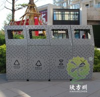戶外鏤空組合式分類不銹鋼垃圾桶