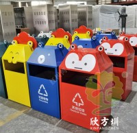 動物卡通造型彩色不銹鋼分類垃圾桶