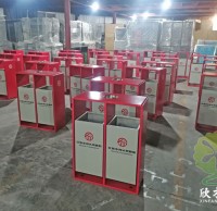 紅色中河頭景區金屬垃圾桶定制案例