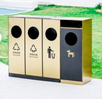 公園的環(huán)保先鋒電鍍不銹鋼四分類(lèi)垃圾桶