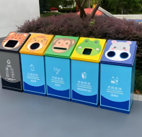 公園卡通金屬分類垃圾桶，打造寓教于樂(lè)的環(huán)保新場(chǎng)景