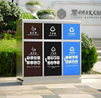 戶外社區三分類不銹鋼垃圾桶，守護潔凈起點