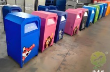 讓環(huán)保成為城市的可愛(ài)風(fēng)景定制UV打印卡通不銹鋼分類垃圾桶