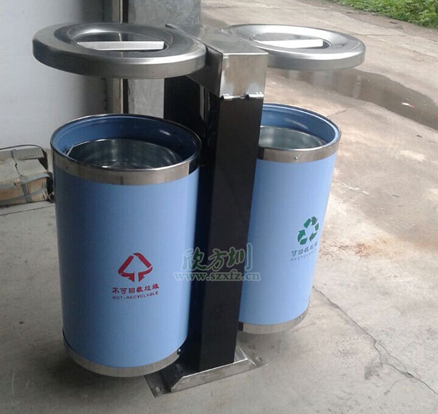不銹鋼戶外分類垃圾桶 不銹鋼戶外分類垃圾桶