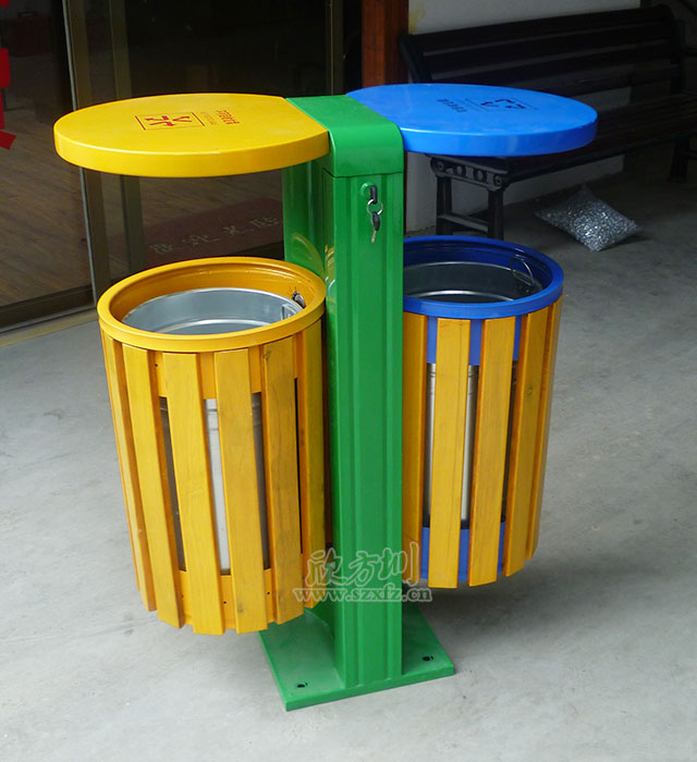物業分類鋼木垃圾桶 物業分類鋼木垃圾桶